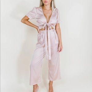 NWT Kittenish Rosa Satin Set